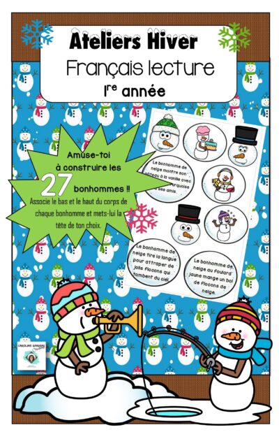 Atelier-Hiver-français-1re-année-associe-la-bonne-phrase-à-image-images-page-1