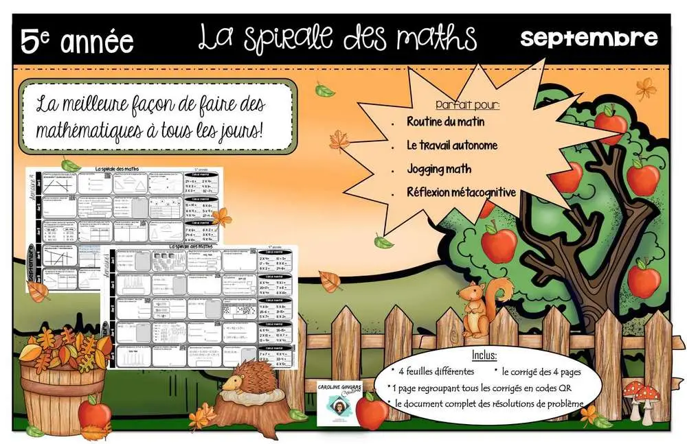 La spirale des maths - 5e année - SEPTEMBRE